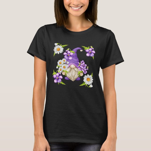 Camiseta Floral Sommer Graphic For Women Purple Gnome Daisy (Anverso)