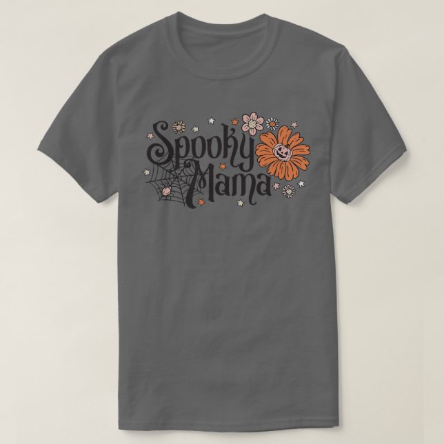 Camiseta Floral Spooky Mamá Mujer Habla A Mamá Halloween Pa (Diseño del anverso)