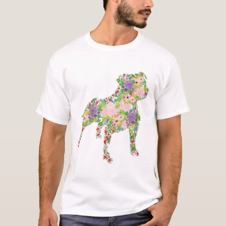 Camiseta Floral Staffordshire Bull Terrier