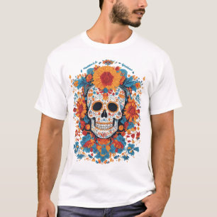 Camiseta Floral Sugar Skull Art