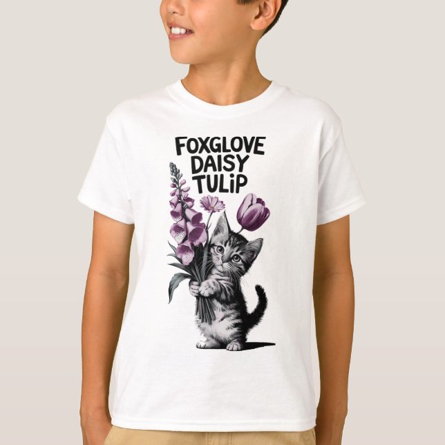 Camiseta Floral Sutil Anti Flores Digitales Foxglove Daisy  (Anverso)