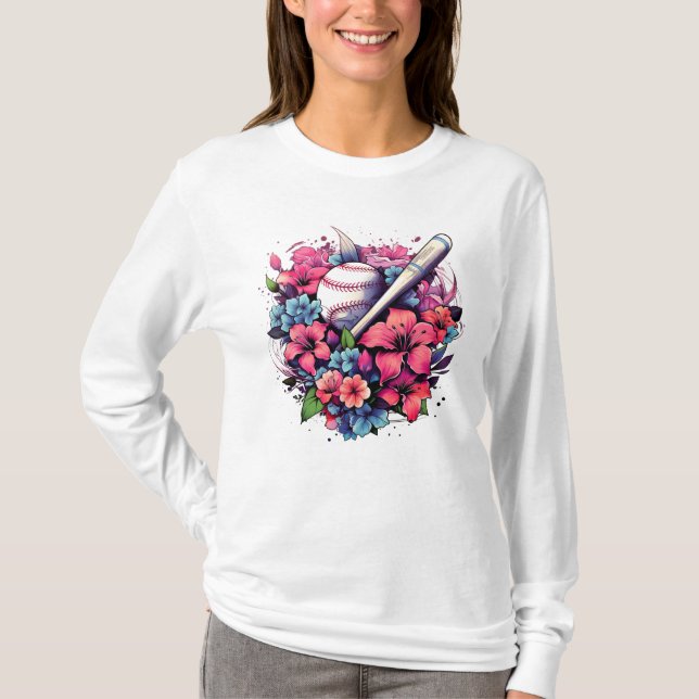 Camiseta Floral Swing: Baseball Floral (Anverso)