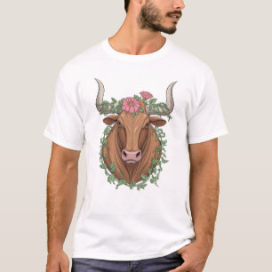Camiseta Floral Taurus Bull