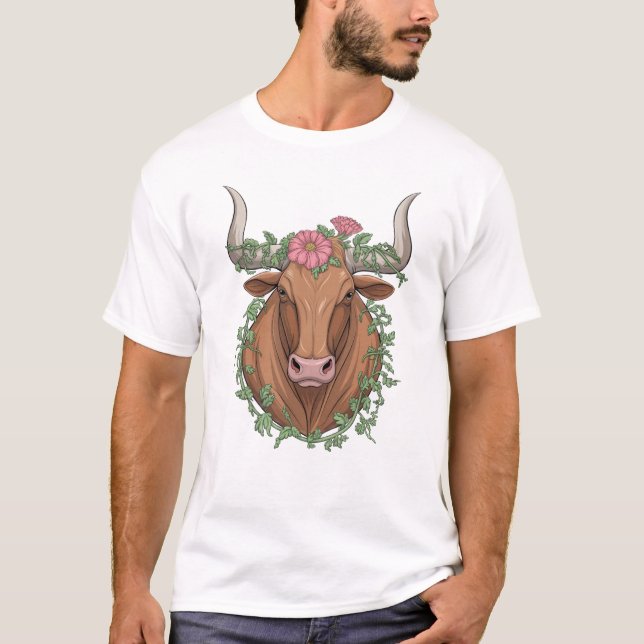 Camiseta Floral Taurus Bull (Anverso)