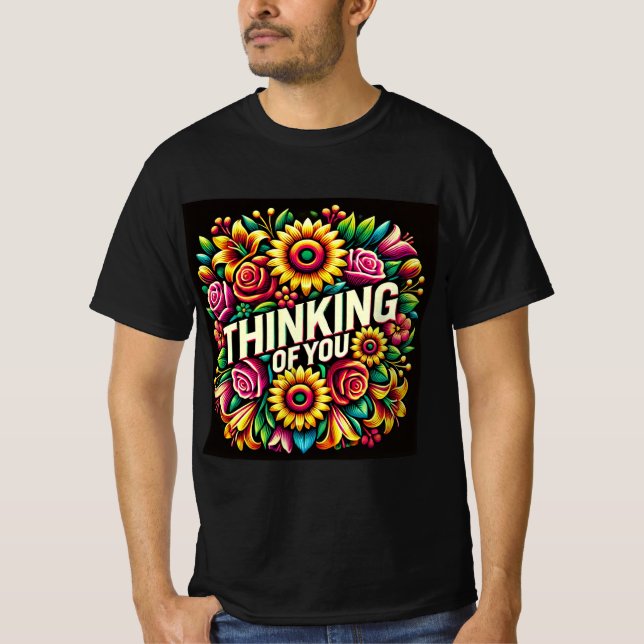Camiseta Floral Thinking of You Mens Tshirt (Anverso)