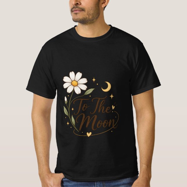 Camiseta floral 'To The Moon' (Anverso)