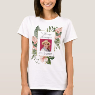 Camiseta Floral Tropical Rosa En Memoria Amorosa Memorial