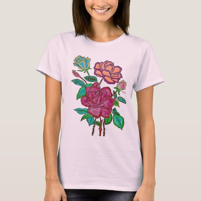 Camiseta floral vibrante (Anverso)