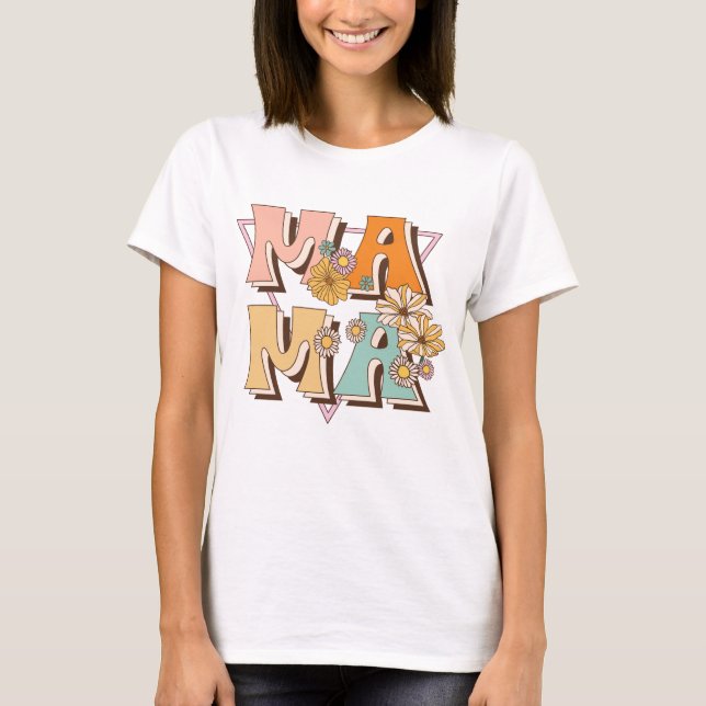 Camiseta Floral Vintage Mama (Anverso)