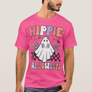 Camiseta Floral vintage retro Groovy Peace Hippie Halloween