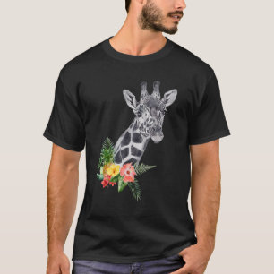 Camiseta Floral Wild Giraffe Camelopard Spirit Animal Wild