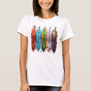 Camiseta Floral Witch Brooms Seasons T-Shirt