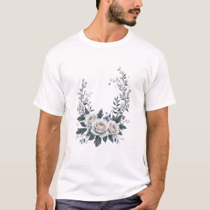 Camiseta Florales de invierno espumoso - Elegante encanto e
