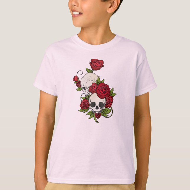 Camiseta Florales en el Día de los Muertos | Sleeve Shirt (Anverso)