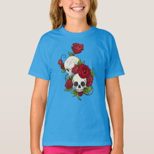 Camiseta Florales en el Día de los Muertos Sleeve Shirt