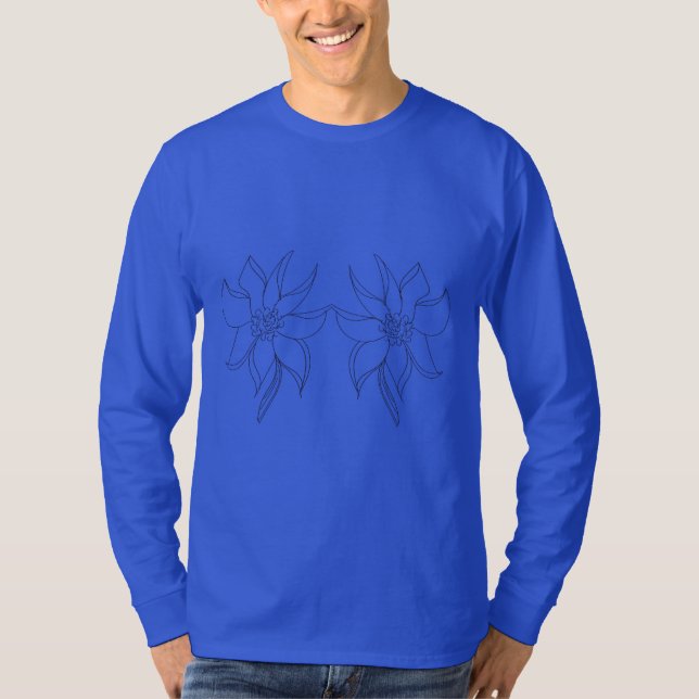 camiseta floreada de manga larga, suave, cómoda (Anverso)