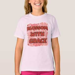Camiseta florecer con gracia flor silvestre rosa