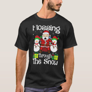 Camiseta Floreciendo a través de la nieve, Santa Claus inun