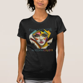 Camiseta Floreciente en tecnólogos, rostro de arte abstract