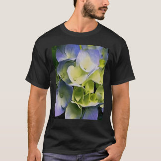 Camiseta Florecillas Botánicas Azules de Hortensia Flor
