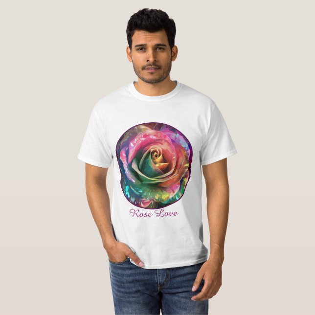 Camiseta Florecimiento celeste: Rosa extranjero (Anverso completo)