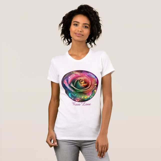 Camiseta Florecimiento celeste: Rosa extranjero (Anverso completo)