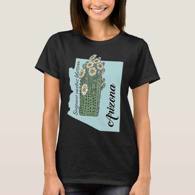 Camiseta Florecimiento de cactus en la flor del estado de A (Anverso)