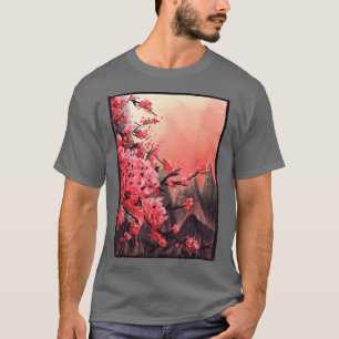 Camiseta Florecimiento de cerezo Bloque de madera añeja jap