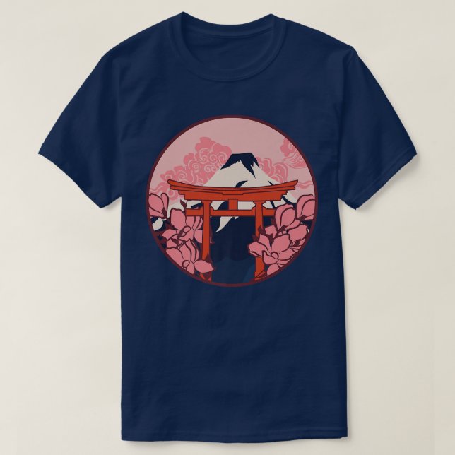Camiseta Florecimiento de cerezo Bloqueo de madera Arte Jap (Diseño del anverso)