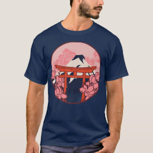 Camiseta Florecimiento de cerezo Bloqueo de madera Arte Jap