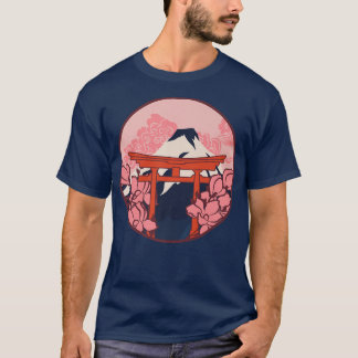 Camiseta Florecimiento de cerezo Bloqueo de madera Arte Jap