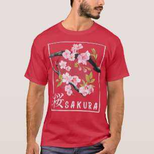 Camiseta Florecimiento de cerezo en el arte japonés Sakura