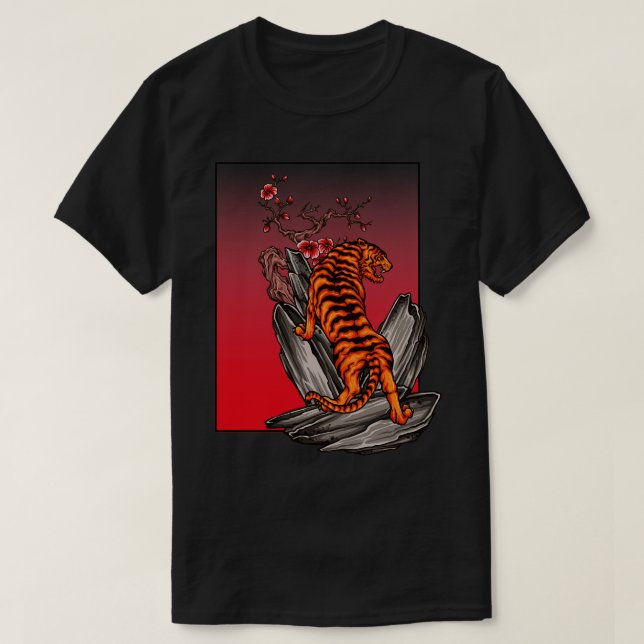 Camiseta Florecimiento de cerezo en el Tigre de Japón (Diseño del anverso)