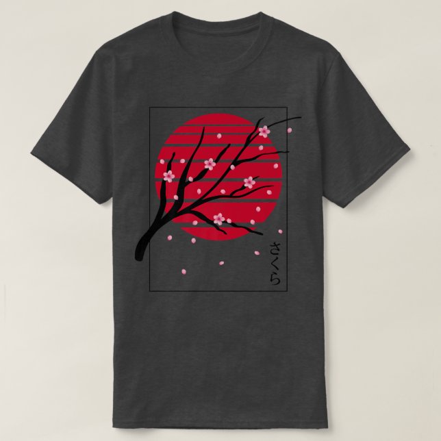 Camiseta Florecimiento de cerezo Sakura japonés (Diseño del anverso)