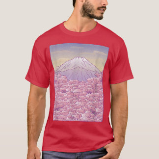 Camiseta Florecimiento de cerezos en el Monte Fuji Sakura