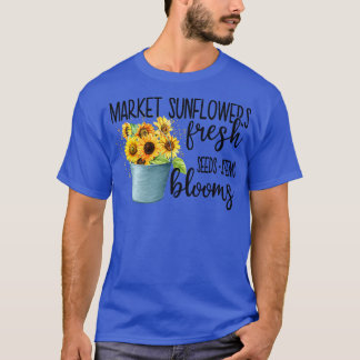 Camiseta florecimiento de girasoles de semillas frescas bro