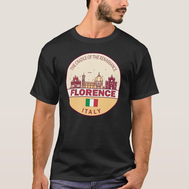 Camiseta Florence Italy City Skyline Emblem (Anverso)