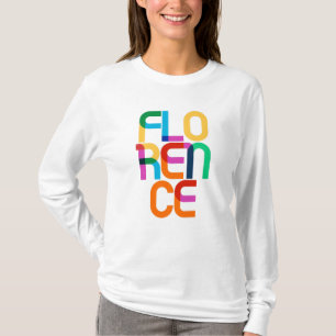 Camiseta Florence Italy Pop Art Letters