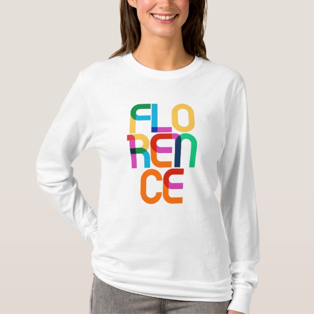 Camiseta Florence Italy Pop Art Letters (Anverso)