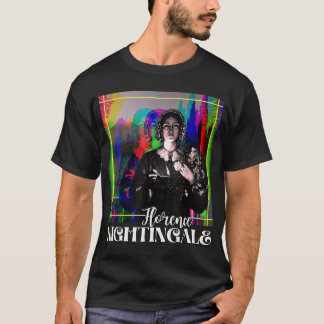 Camiseta Florence Nightingale Portrait Retro Groovy Glitchy