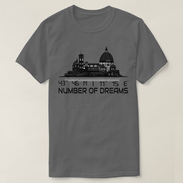 Camiseta Florence Skyline GPS Coordinates Dream City (Diseño del anverso)