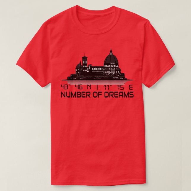 Camiseta Florence Skyline GPS Coordinates Dream City (Diseño del anverso)