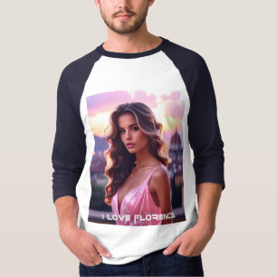 CAMISETA FLORENCIA - AMO FLORENCIA - ITALIA