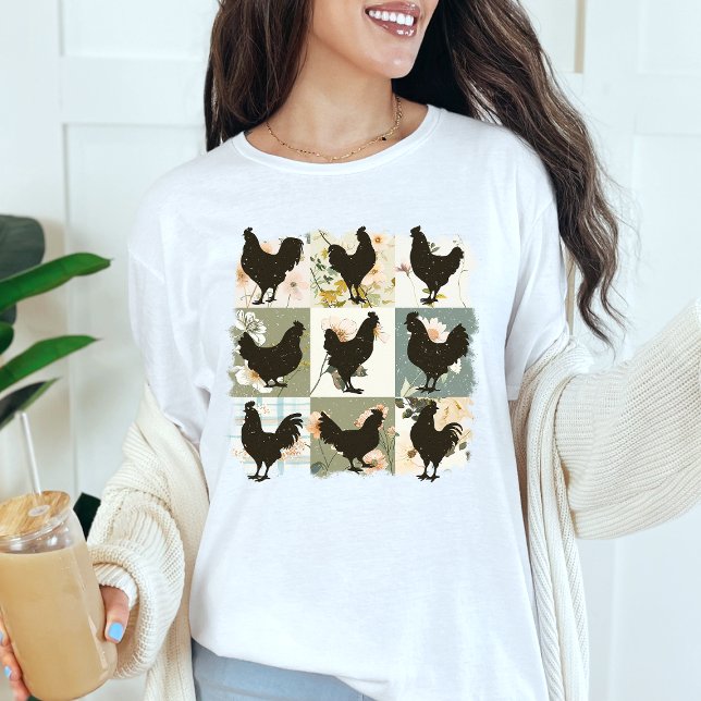 Camiseta Florencia de silueta de pollo rústico (Subido por el creador)