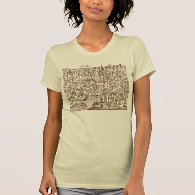 Camiseta Florencia, grabar en madera medieval (Anverso)