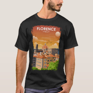 Camiseta Florencia Italia Toscana Viaje Retro Mínimo