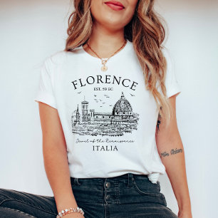 Camiseta Florencia Italia Vintage Duomo Boceto