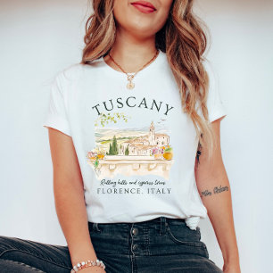 Camiseta Florencia Toscana Italia - Árboles de cipreses