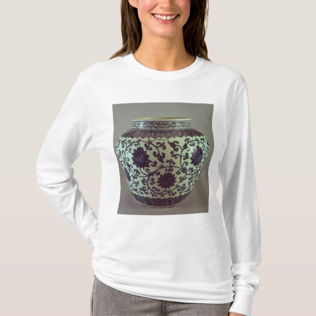 Camiseta Florero azul y blanco grande de Ming (Anverso)