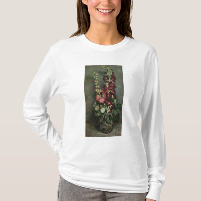 Camiseta Florero de Hollyhocks, 1886 de Vincent van Gogh el (Anverso)
